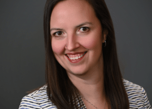 Headshot of Tiffany Rentsch, a professional pharmacist, with a friendly and approachable expression.